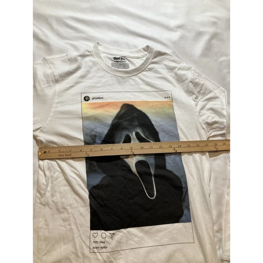 Ghost Face Selfie The Icon Of Halloween Men's Size Small Long Sleeve T-Shirt